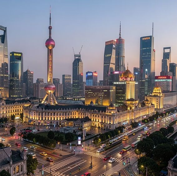Shanghai skyline at night