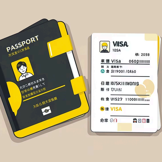 Passport and Chinese work visa documents